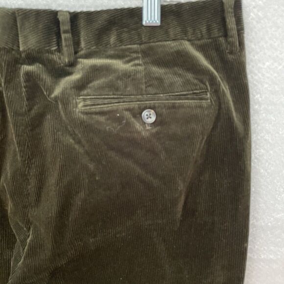 Bonobos Corduroy Trouser Size 36x30 Pine Green TAILORED FIT Flat Front Pockets - Picture 5 of 12